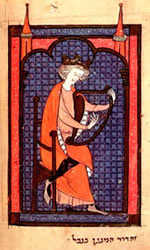 König David. Miniatur ut'n 13. Jahrhunnert