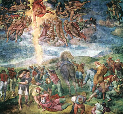 Sauls Bekehrung. Fresko vun Michelangelo